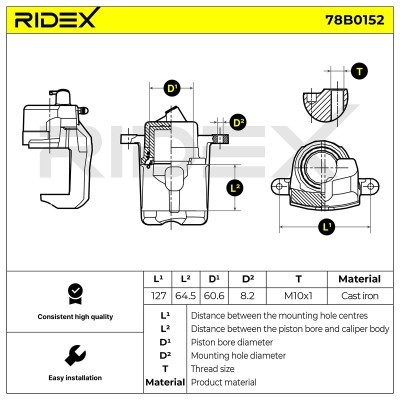 Zacisk Hamulcowy RIDEX 78B0152 78B0152 - foto 8