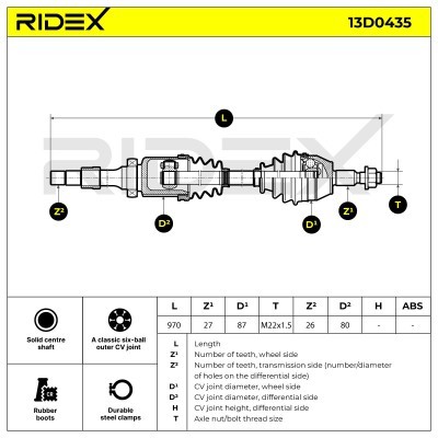 Półoś Napędowa RIDEX 13D0435 13D0435 - foto 5