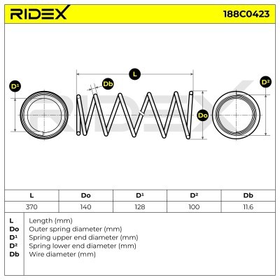 Sprężyna Zawieszenia RIDEX 188C0423 188C0423 - foto 4