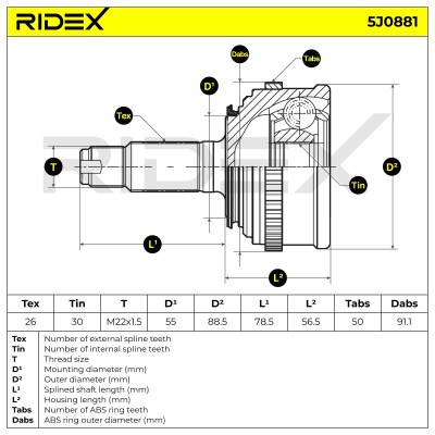 Przegub RIDEX 5J0881 5J0881 - foto 6