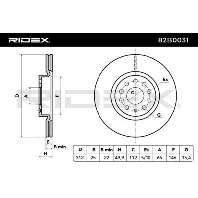 Tarcza hamulcowa RIDEX 82B0031 82B0031 - foto 7