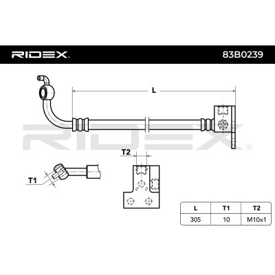 Przewód hamulcowy elast RIDEX 83B0239 83B0239 - foto 5
