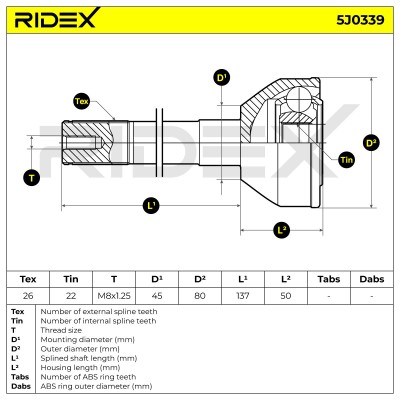 Przegub RIDEX 5J0339 5J0339 - foto 6