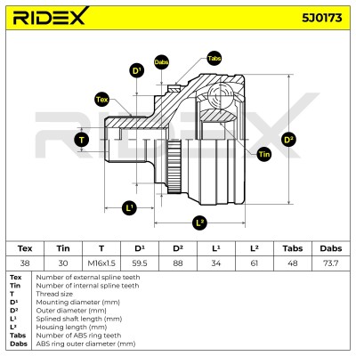 Przegub RIDEX 5J0173 5J0173 - foto 5