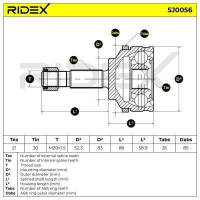 Przegub RIDEX 5J0056 5J0056 - foto 7