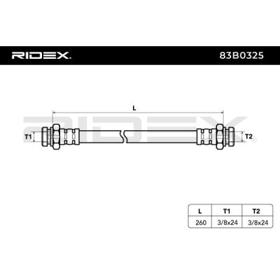 Przewód hamulcowy elast RIDEX 83B0325 83B0325 - foto 3