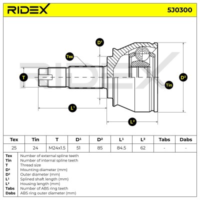 Przegub RIDEX 5J0300 5J0300 - foto 5