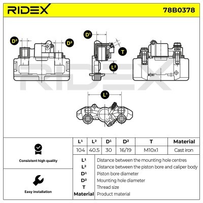 Zacisk Hamulcowy RIDEX 78B0378 78B0378 - foto 6