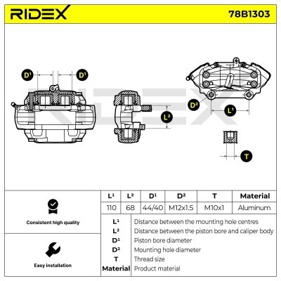 Zacisk Hamulcowy RIDEX 78B1303 78B1303 - foto 7