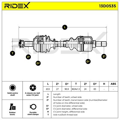 Półoś Napędowa RIDEX 13D0535 13D0535 - foto 6