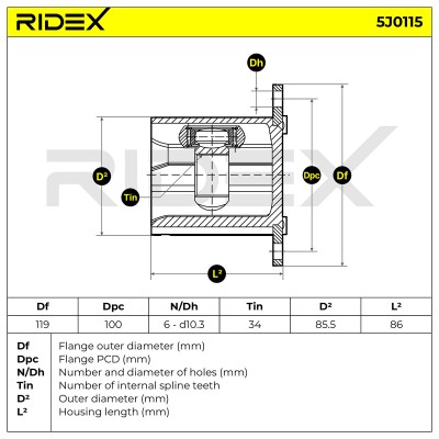 Przegub RIDEX 5J0115 5J0115 - foto 8