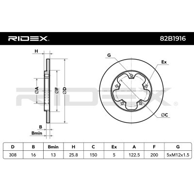Tarcza hamulcowa RIDEX 82B1916 82B1916 - foto 6