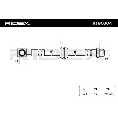 Przewód hamulcowy elast RIDEX 83B0304 83B0304 - foto 6