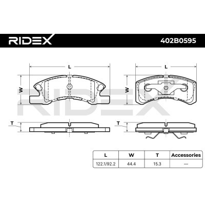 Klocki hamulcowe RIDEX 402B0595 402B0595 - foto 8