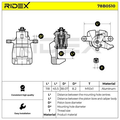 Zacisk Hamulcowy RIDEX 78B0510 78B0510 - foto 5