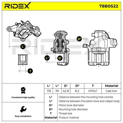 Zacisk Hamulcowy RIDEX 78B0522 78B0522 - foto 7