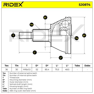 Przegub RIDEX 5J0874 5J0874 - foto 7