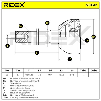 Przegub RIDEX 5J0312 5J0312 - foto 5