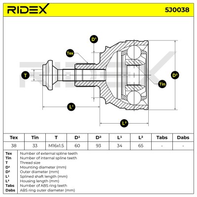 Przegub RIDEX 5J0038 5J0038 - foto 6