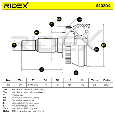 Przegub RIDEX 5J0204 5J0204 - foto 5