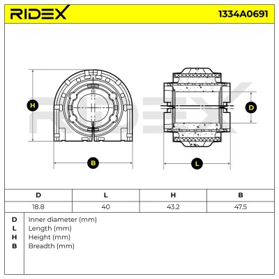 Tuleja Stabilizatora RIDEX 1334A0691 1334A0691 - foto 5