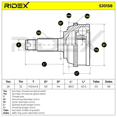 Przegub RIDEX 5J0158 5J0158 - foto 6