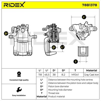 Zacisk Hamulcowy RIDEX 78B1378 78B1378 - foto 8