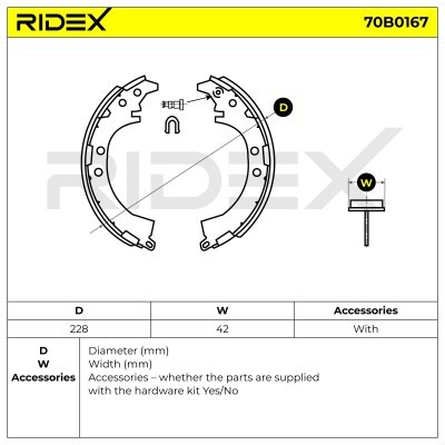 Klocki hamulcowe RIDEX 70B0167 70B0167 - foto 3