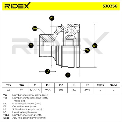 Przegub RIDEX 5J0356 5J0356 - foto 7
