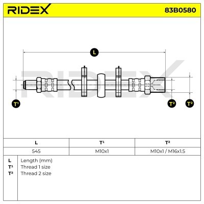 Przewód hamulcowy elast RIDEX 83B0580 83B0580 - foto 5