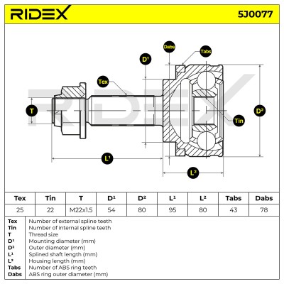 Przegub RIDEX 5J0077 5J0077 - foto 12