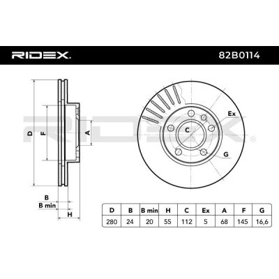 Tarcza hamulcowa RIDEX 82B0114 82B0114 - foto 5