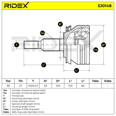 Przegub RIDEX 5J0148 5J0148 - foto 5