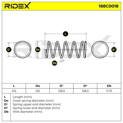 Sprężyna Zawieszenia RIDEX 188C0018 188C0018 - foto 5