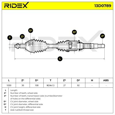 Półoś Napędowa RIDEX 13D0789 13D0789 - foto 7