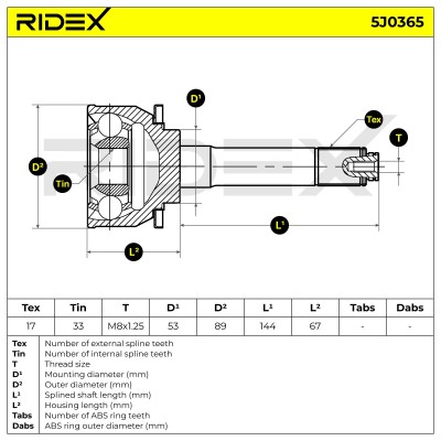 Przegub RIDEX 5J0365 5J0365 - foto 5