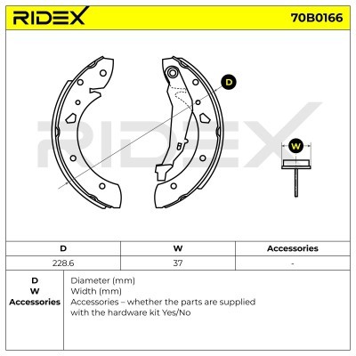 Klocki hamulcowe RIDEX 70B0166 70B0166 - foto 5