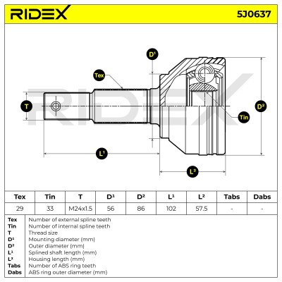 Przegub RIDEX 5J0637 5J0637 - foto 6