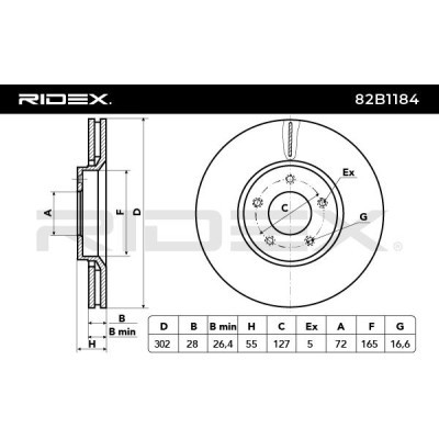 Tarcza hamulcowa RIDEX 82B1184 82B1184 - foto 3