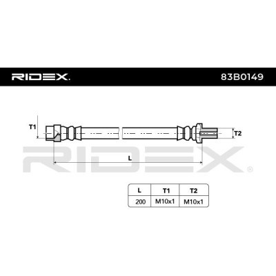 Przewód hamulcowy elast RIDEX 83B0149 83B0149 - foto 3