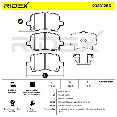 Klocki hamulcowe RIDEX 402B1286 402B1286 - foto 9