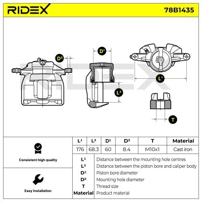 Zacisk Hamulcowy RIDEX 78B1435 78B1435 - foto 7