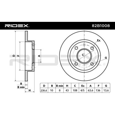 Tarcza hamulcowa RIDEX 82B1008 82B1008 - foto 4