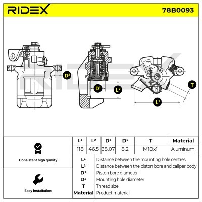 Zacisk Hamulcowy RIDEX 78B0093 78B0093 - foto 5