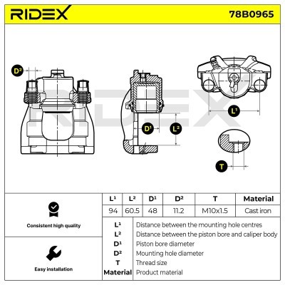 Zacisk Hamulcowy RIDEX 78B0965 78B0965 - foto 6