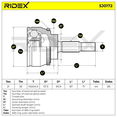 Przegub RIDEX 5J0172 5J0172 - foto 6