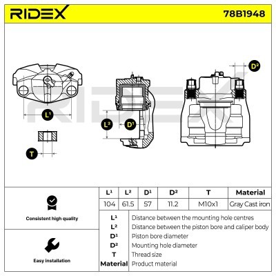 Zacisk Hamulcowy RIDEX 78B1948 78B1948 - foto 6