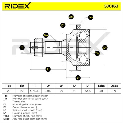 Przegub RIDEX 5J0163 5J0163 - foto 5