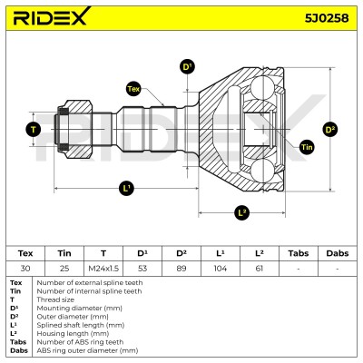 Przegub RIDEX 5J0258 5J0258 - foto 5