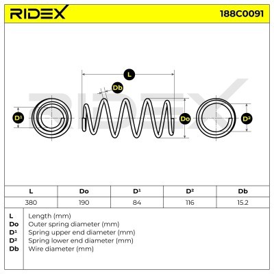 Sprężyna Zawieszenia RIDEX 188C0091 188C0091 - foto 5